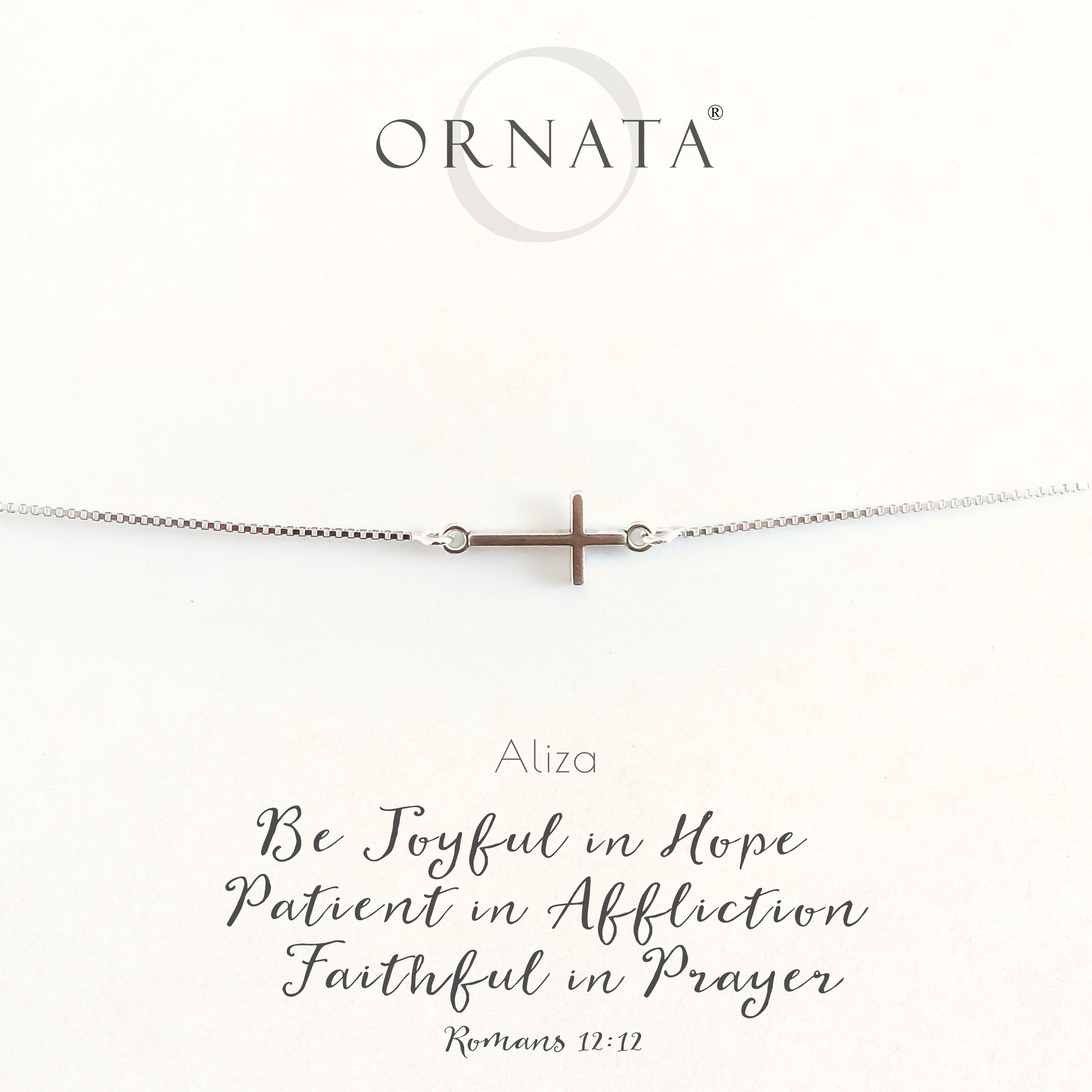 Romans 12:12 Bolo Bracelet on Personalized Jewelry Card