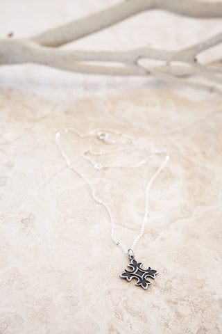 Delicate Sterling Silver and Silver Plated Small Cross Necklace