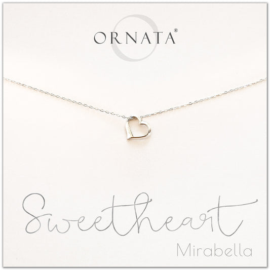 Delicate sweetheart necklace - personalized silver heart necklace. Our sterling silver custom jewelry is a perfect gift for girlfriends, wives, mothers, nieces, daughters, best friends, sisters, significant others, newlyweds, and soul mates - symbolic heart necklace.