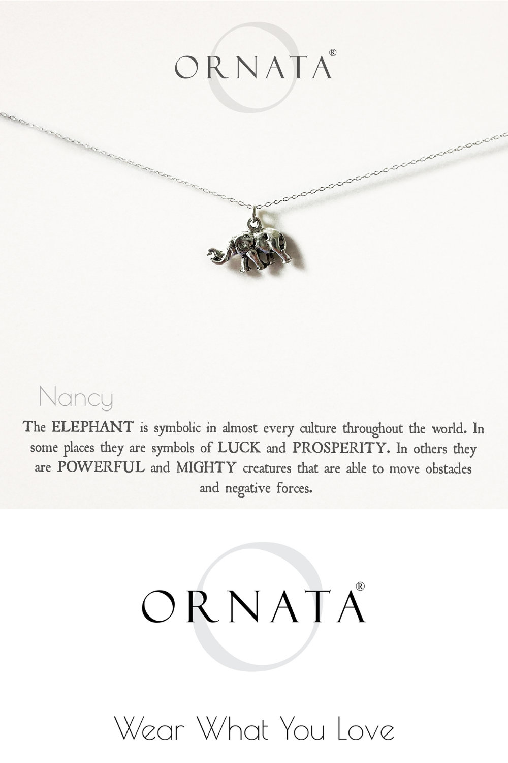 Sterling Silver and Silver Plated Elephant Charm Necklace